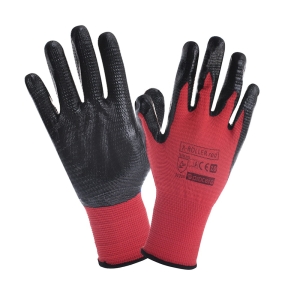 RĘKAWICE OCHRONNE POWLEKANE NITRYLEM X-ROLLER RED