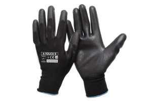 RĘKAWICE OCHRONNE POWLEKANE PU X-TOUCH BLACK