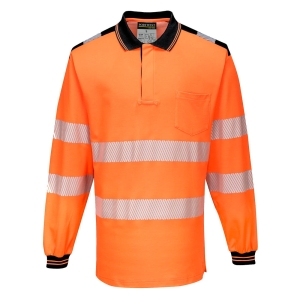 T184 - Koszulka ostrzegawcza polo PW3 z długim rękawem 