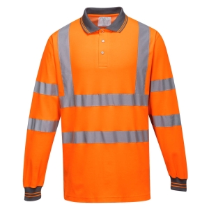 S271 - Koszulka polo ostrzegawcza Cotton Comfort z długimi rękawami 