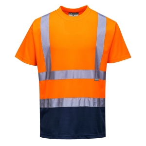 S378 - T-shirt ostrzegawczy dwukolorowy 